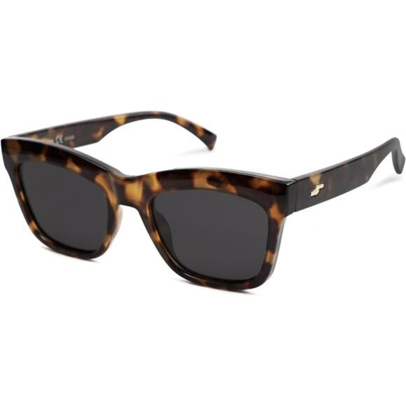 Cat Eye Polarized Sunglasses for Women Retro Trendy Bold Rectangular